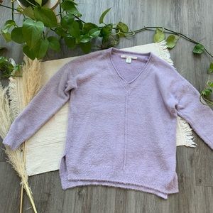 Max Studio Super Soft Purple V-Neck Sweater